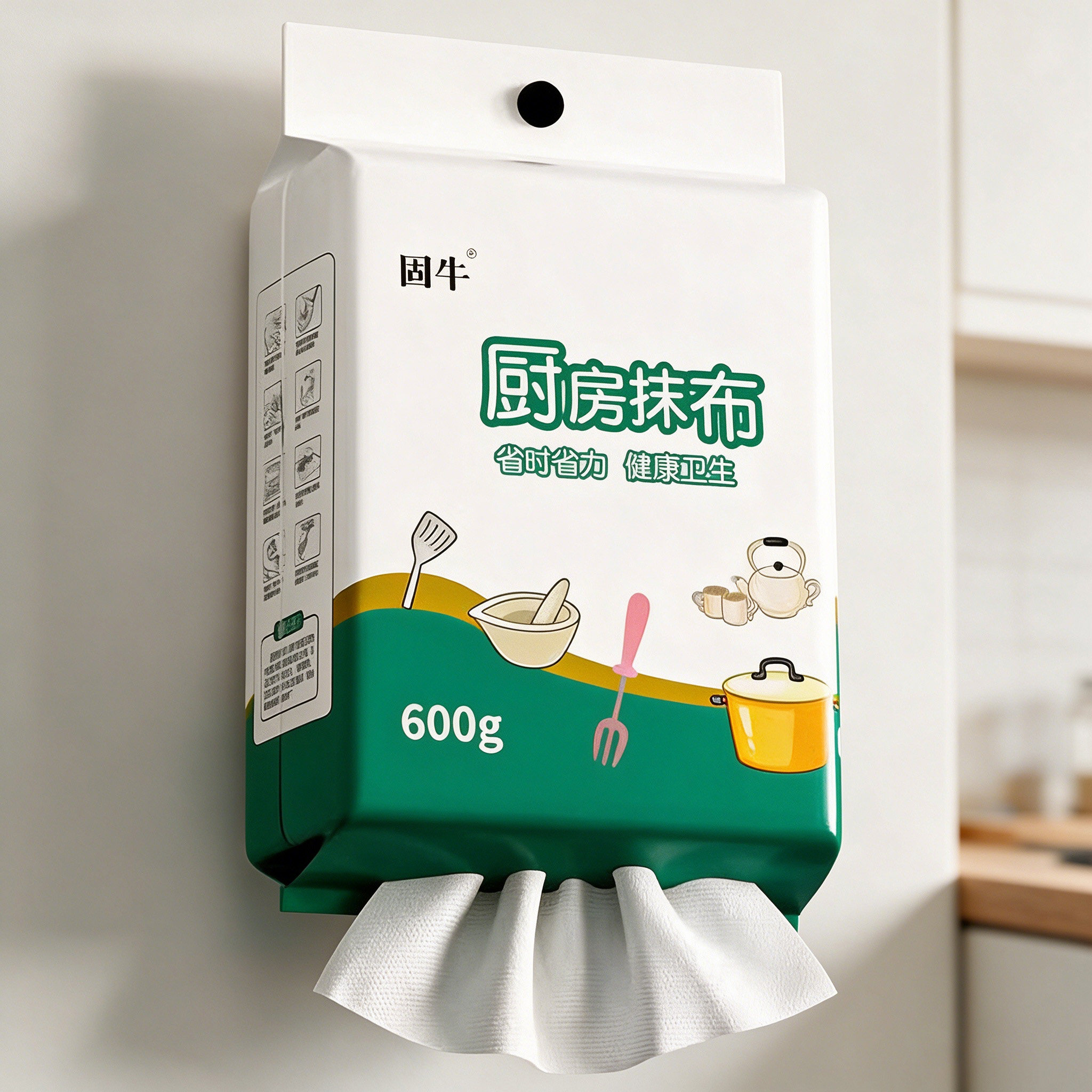 悬挂一次性干湿两用厨房抹布
