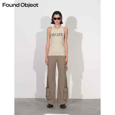 防晒凉感纱线多口袋工装微喇长裤