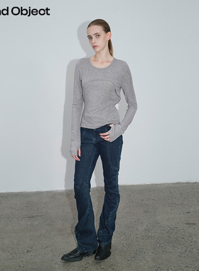 Found Object 莱赛尔假两件双层系带打底针织衫Bogen Layer Top