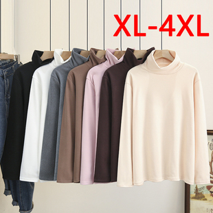 plus size fat woman t-shirt for ladies winter turtleneck top