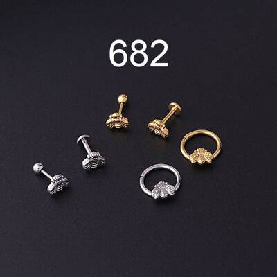 Pierced stainless steel lip stud ear bone stud nose ring
