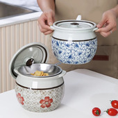 日本陶瓷猪油罐带滤网家用辣椒罐储油罐耐高温荤油罐油渣过滤油罐