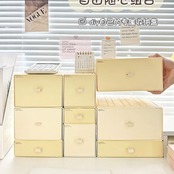 桌面收纳盒抽屉式办公室学生书桌文具化妆品整理盒宿舍杂物置物架