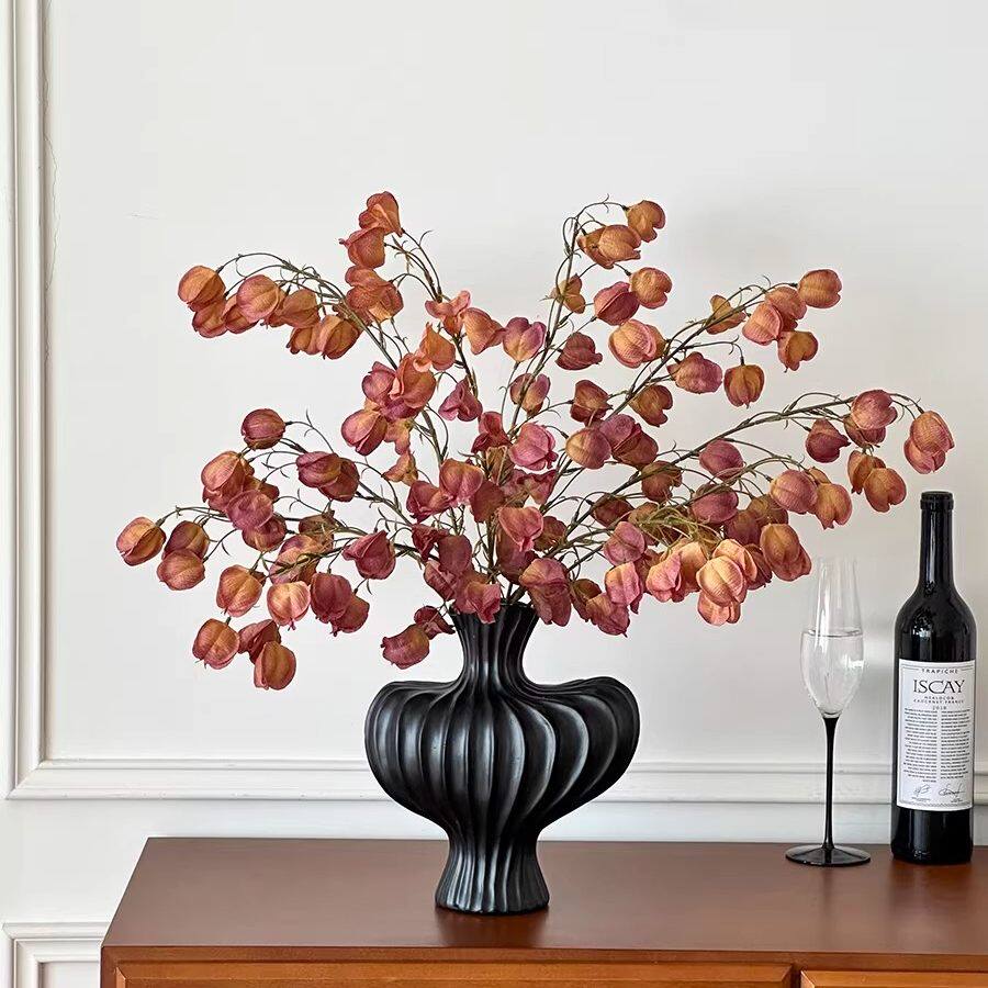 仿真灯笼果花艺摆设假花桌面装饰摆件仿真栾树花果子假花逼真高级