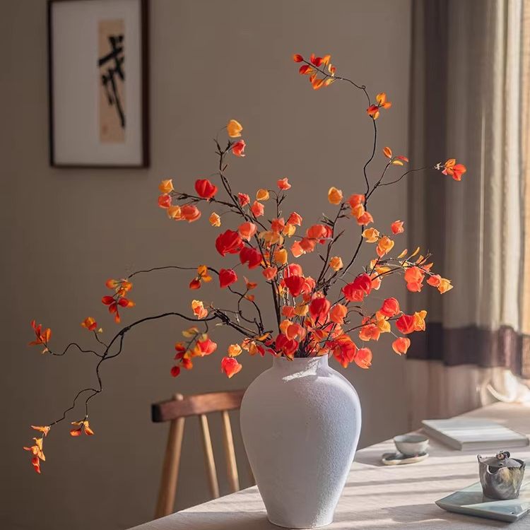 逼真干花栾树灯笼果假花仿真花摆设装饰高档轻奢仿生花束花艺摆件