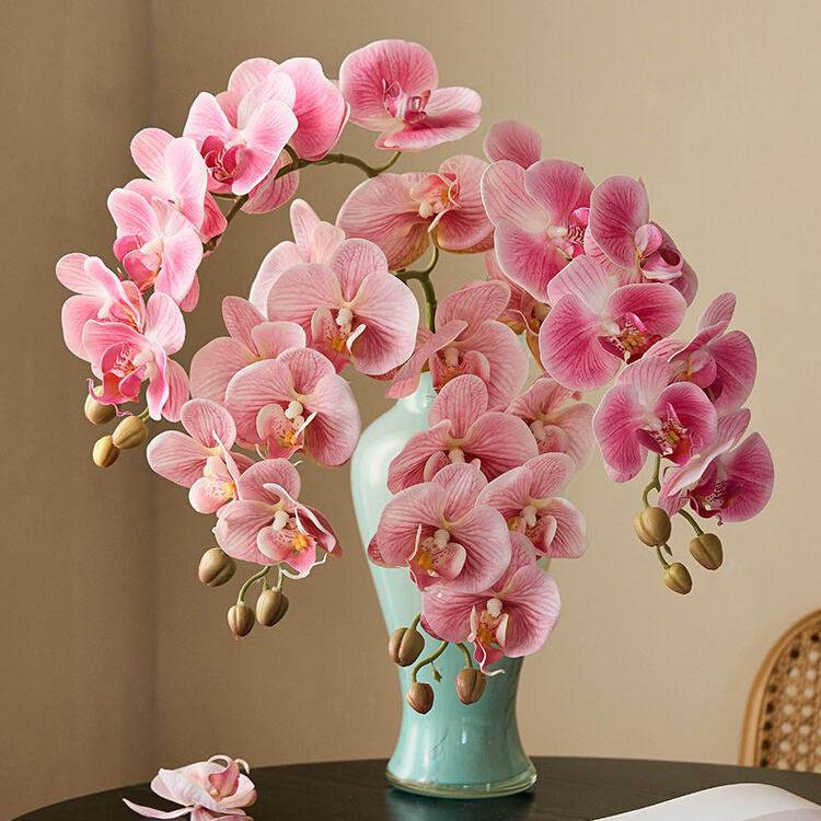 单支高档蝴蝶兰仿真花手感假花摆设摆件酒店卧室花装饰兰花干花花