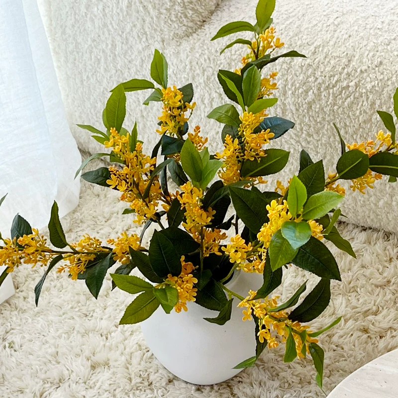 仿真单枝桂花九里香千里香假花花卉家居装饰陈列拍照道具新款
