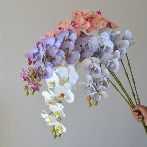 9头莫兰迪色蝴蝶兰仿真花