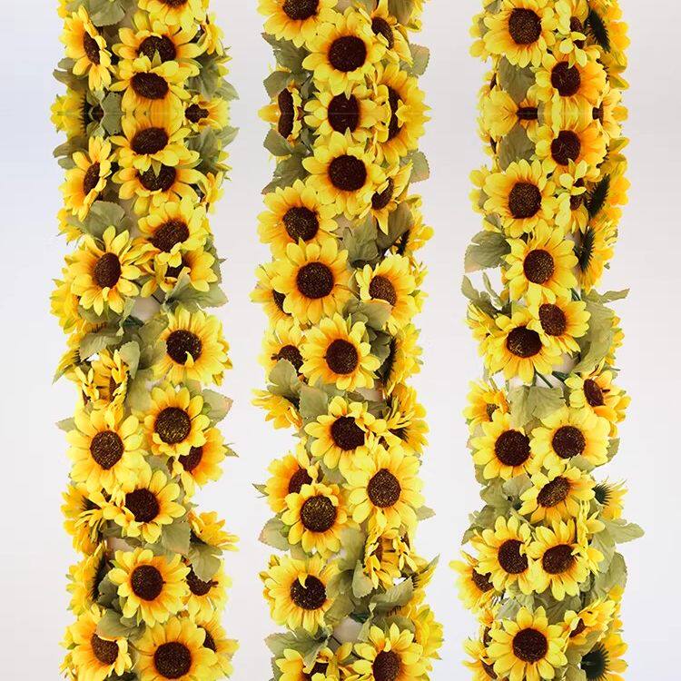 仿真花藤条摆件向日葵植物藤蔓客厅吊顶装饰空调管道缠绕假花爬藤