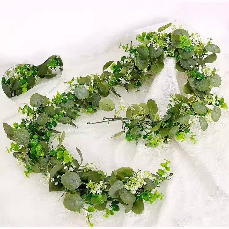 仿真尤加利藤条墙面遮丑燃气空调管装饰美化遮挡藤蔓绿植高级感道