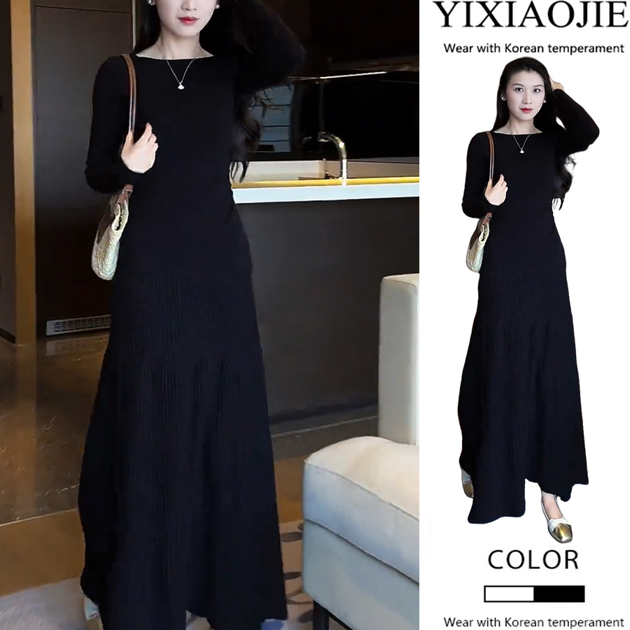 秋季新款休闲显瘦简约设计感不规则长袖上衣+高腰半身裙两件套