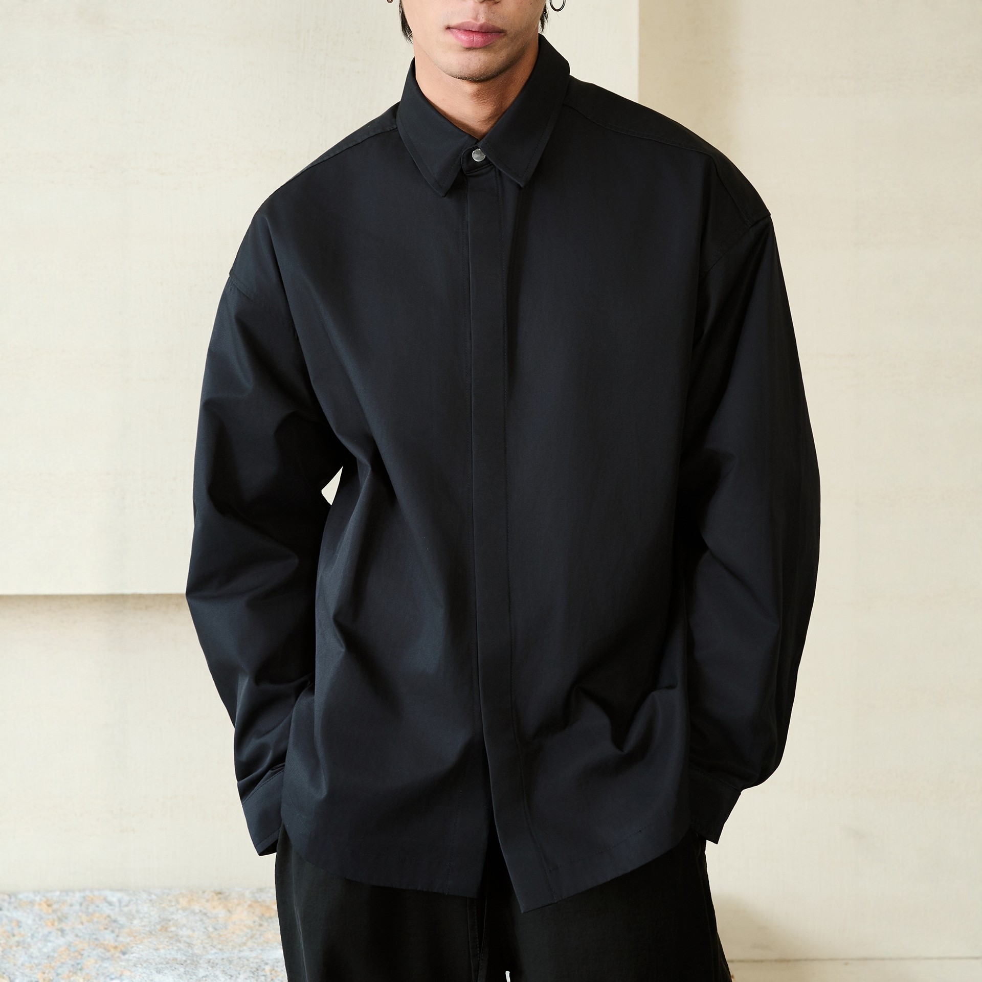 DOUBMADE匹马棉静奢高智ROW风磁吸扣立体廓形休闲长袖衬衫外套男,男装,衬衫,淘宝优惠券,粉丝福利购,淘宝优惠卷