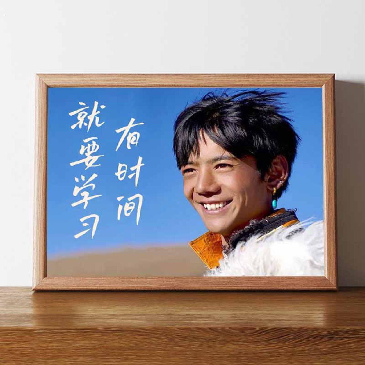 丁真有时间就要学习搞笑挂画知识学爆励志读书书法宿舍摆台装饰画