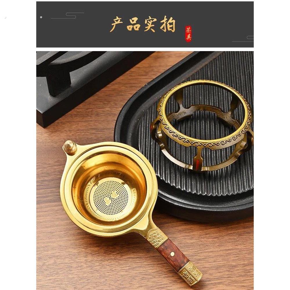 不锈钢茶漏茶滤网茶水分离器实木304茶漏底座茶托茶漏套装茶工具
