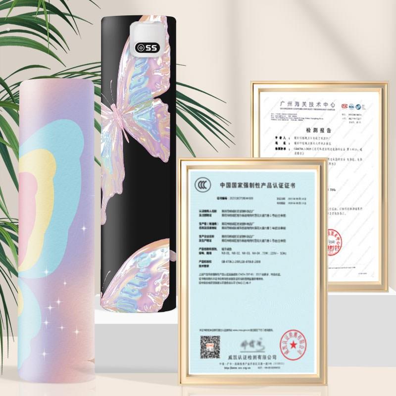 粉色蝴蝶结加热鼠标垫超大发热暖桌垫办公室垫桌面电脑电热板暖手