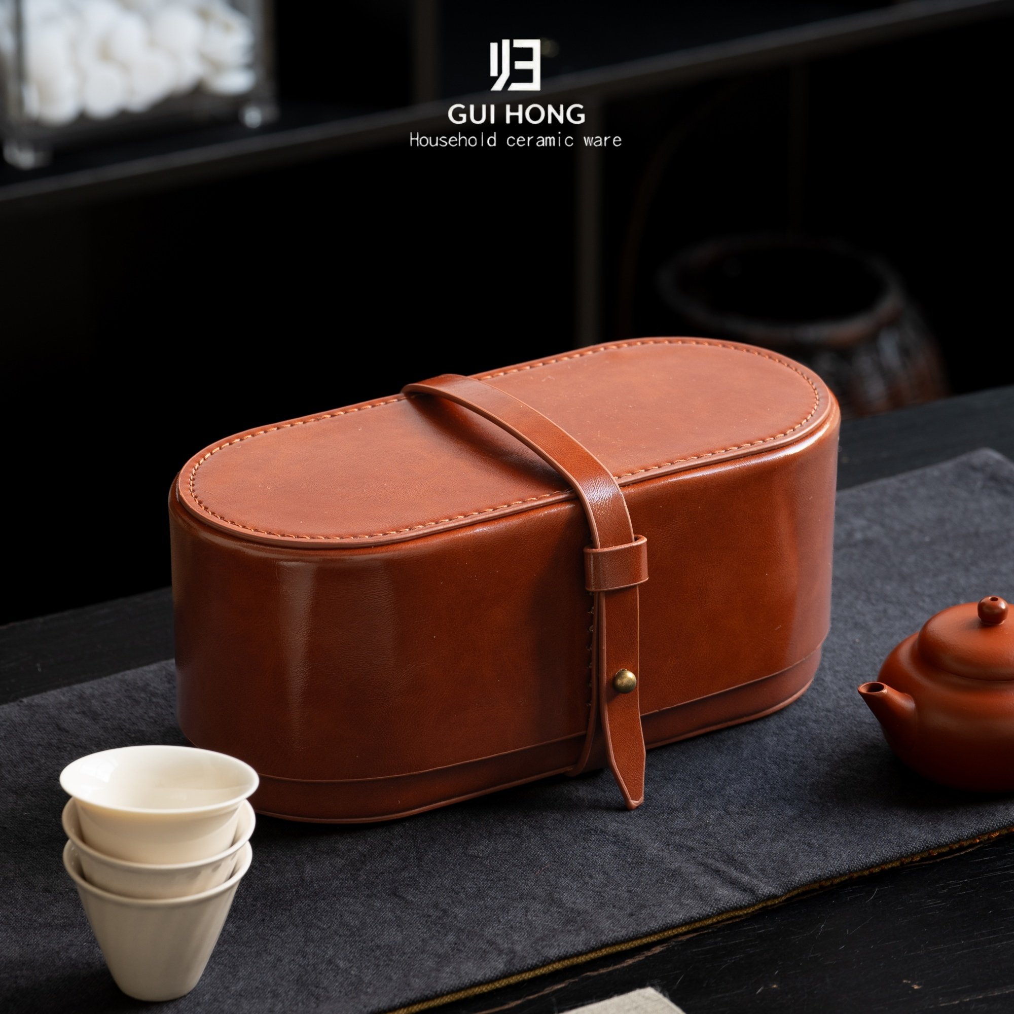 归鸿皮革茶事收纳盒户外旅行小号茶具便携防震收纳包茶壶茶杯空盒,餐饮具,旅行茶具,淘宝优惠券,粉丝福利购,淘宝优惠卷