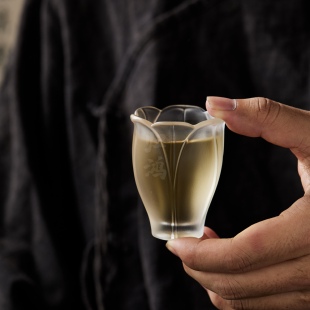 归鸿心缘堂花笺琉璃杯琉璃品茗杯女士主人杯个人专用高档礼盒茶具