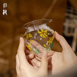 归鸿2025新款女士特别好看的公道杯玻璃流芳金兰茶道公杯分茶器