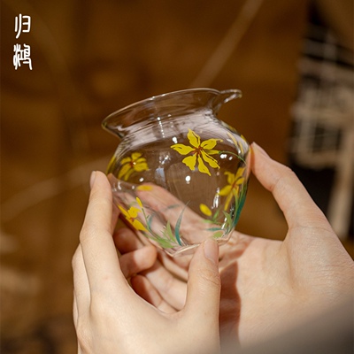 归鸿2025新款女士特别好看的公道杯玻璃流芳金兰茶道公杯分茶器