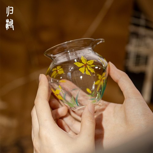 归鸿2025新款女士特别好看的公道杯玻璃流芳金兰茶道公杯分茶器