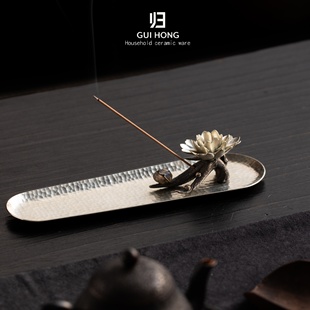 归鸿花型白铜线香香薰家用香熏线香插香底座家用创意香薰用品