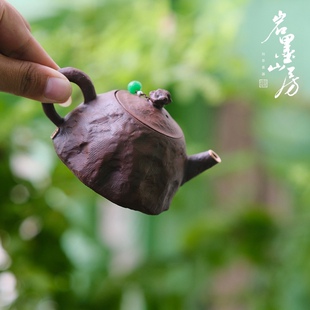 归鸿｜景德镇复古侘寂风手工紫砂紫泥湖石茶壶过滤泡茶家用单壶