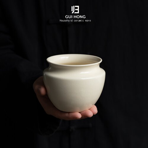 归鸿陶瓷建水茶洗家用蓄水干泡古泥废水水洗小号简约纯色茶海