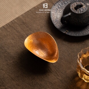 归鸿纯铜茶则手工茶荷复古铜茶道配件功夫茶具分茶器家用茶馆茶则