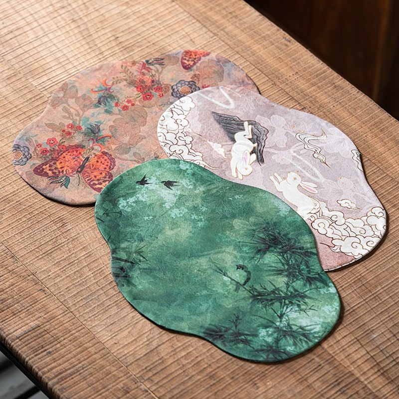 归鸿香云纱干泡茶席家用高端棉麻桌布中国水墨画布垫子新中式禅意