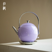 归鸿2025新款家用便携式烧水壶304不锈钢高颜值玲珑泡茶壶提梁壶