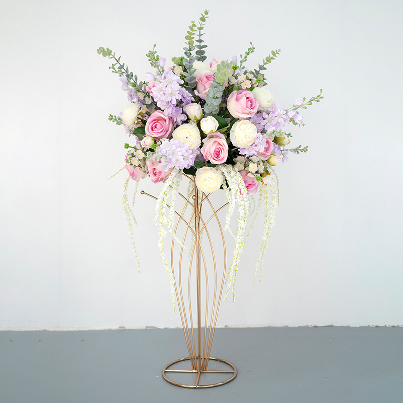 婚礼路引装饰仿真花球花艺 婚庆路引橱窗落地装饰花球铁艺套装