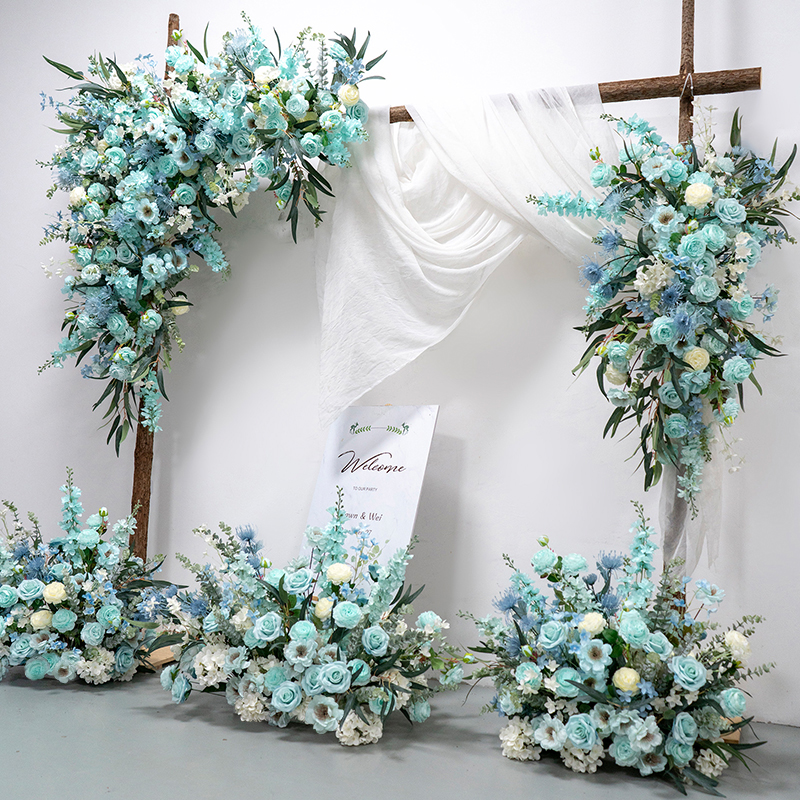 欧式成品仿真花蒂芙尼蓝色花艺