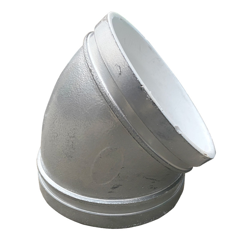 衬塑沟槽弯头90度给水饮用水管卡箍正弯头内涂塑银色镀锌内衬塑管