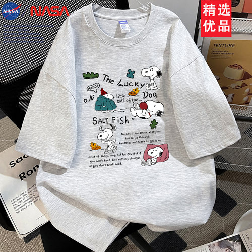 NASA美式纯棉短袖T恤卡通印花