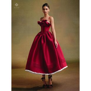 Sissy Lake系列舞会礼服荷叶边长裙定制 Nation越南小众品牌Swan