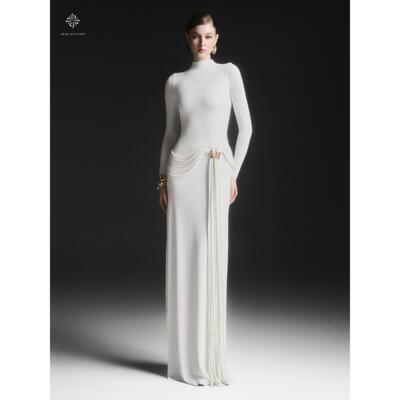 越南品牌垂褶长款连衣裙定