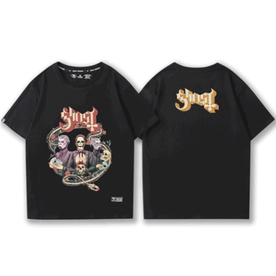 Ghost B.C乐队同款周边短袖t恤男女潮流纪念款瑞典硬摇滚纯棉半袖