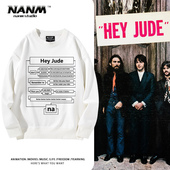 披头士hey jude歌词流程图卫衣男甲壳虫乐队the Beatles摇滚外套