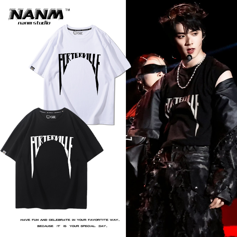 短恤男女暗黑先锋字母印花T恤