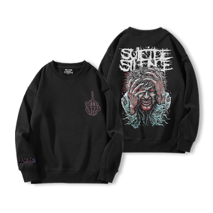 Suicide Silence乐队周边圆领卫衣男女秋冬欧美金属摇滚暗黑衣服