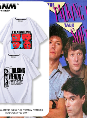 Talking Heads摇滚乐队短袖男女夏季美国新浪潮风人像印花纯棉T恤