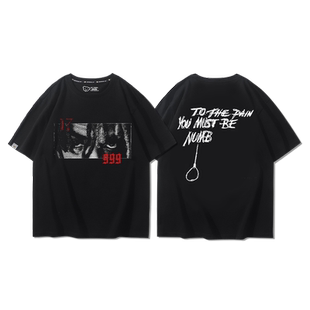 XXXTENTACION说唱歌手周边短袖T恤男女夏季欧美嘻哈潮牌宽松半袖