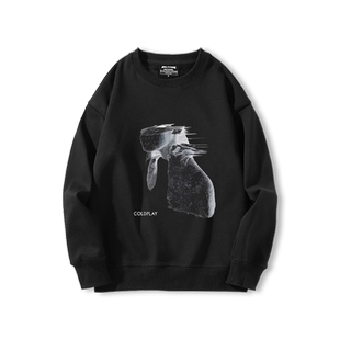 摇滚英伦coldplay酷玩乐队圆领卫衣男女秋冬欧美加绒上衣服潮ins