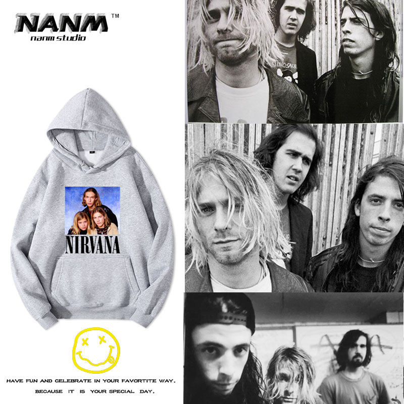 nirvana涅槃天使连帽男女生宽松卫衣ins美潮高街街头嘻哈印花长袖