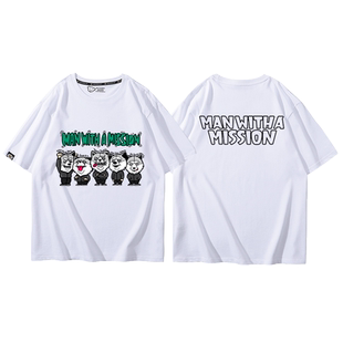 日本MAN WITH A MISSION摇滚乐队短袖T恤男女夏季新款纯棉半截袖