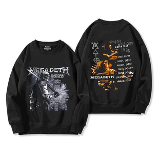 MEGADETH Dystopia 金属乐队周边圆领卫衣男女生秋冬印花休闲上衣