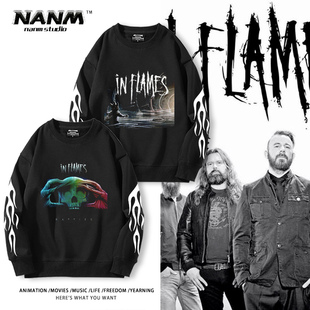 Flames哥德堡之声重金属乐队圆领卫衣男女秋冬vintag休闲衣服