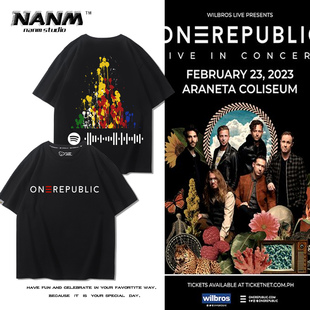 共和时代乐队OneRepublic乐队周边短袖男女夏季纯棉摇滚百搭T恤衫