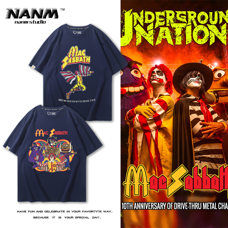 Mac Sabbath摇滚乐队周边短袖T恤男女夏季潮流宽松vintage半截袖