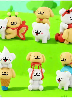 线条小狗快乐gogo系列盲盒潮玩公仔可爱桌面摆件玩偶生日礼物